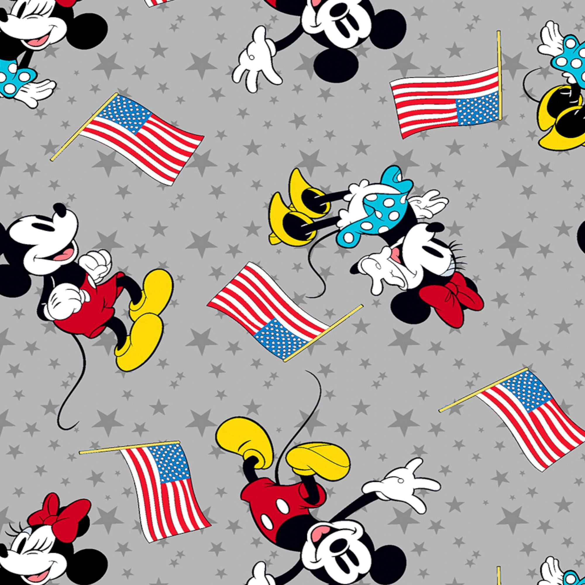 Disney® Mickey & Minnie Patriotic Flag Cotton Fabric